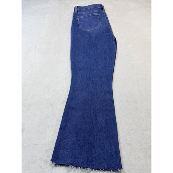 PAIGE Colette Crop Flare Jeans Slate Blue High Rise 90s Minimal Denim Size 32 - Picture 9 of 12